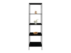 Aspecto de roble estante de 5 corey con marco negro 51 x 36 x 170 cm