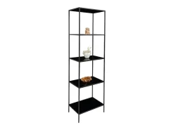 Aspecto de roble estante de 5 corey con marco negro 51 x 36 x 170 cm