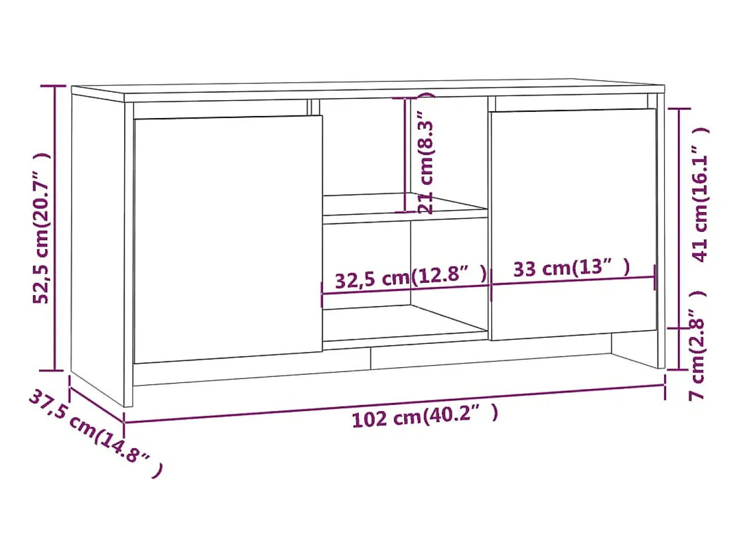 Atkinson Mueble de TV madera contrachapada roble Sonoma 102x37,5x52,5 cm