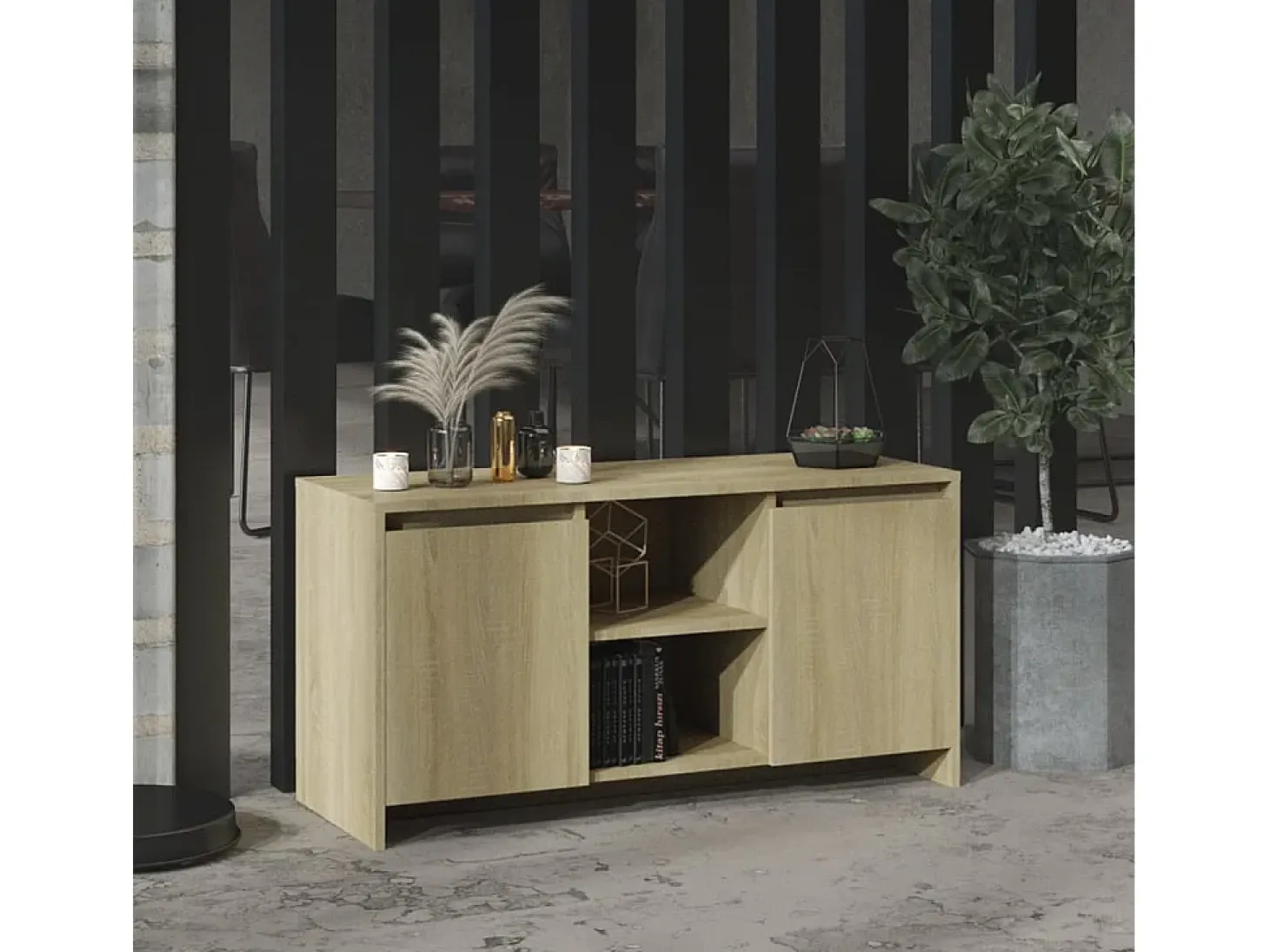 Atkinson Mueble de TV madera contrachapada roble Sonoma 102x37,5x52,5 cm