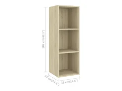 Aymee Mueble de pared para TV madera contrachapada roble 37x37x72 cm