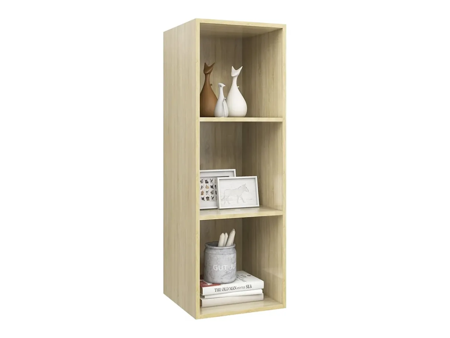 Aymee Mueble de pared para TV madera contrachapada roble 37x37x72 cm