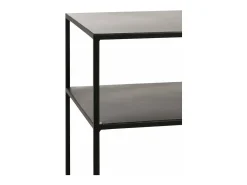 Azinah Consola de 2 bandejas de metal negro L 105 cm