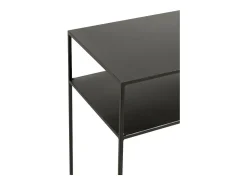 Azinah Consola de 2 bandejas de metal negro L 105 cm