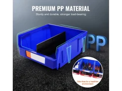 Bacs de Almacenamiento SucceBuy Apilables y Colgantes, Lote de 6 Cajas de Almacenamiento de Plástico, Azul/Rojo