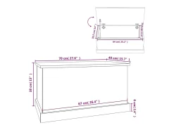 Baúl almacenaje madera contrachapada gris sonoma 70x40x38 cm