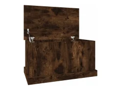 Baúl almacenaje madera contrachapada roble ahumado 70x40x38 cm ES261165