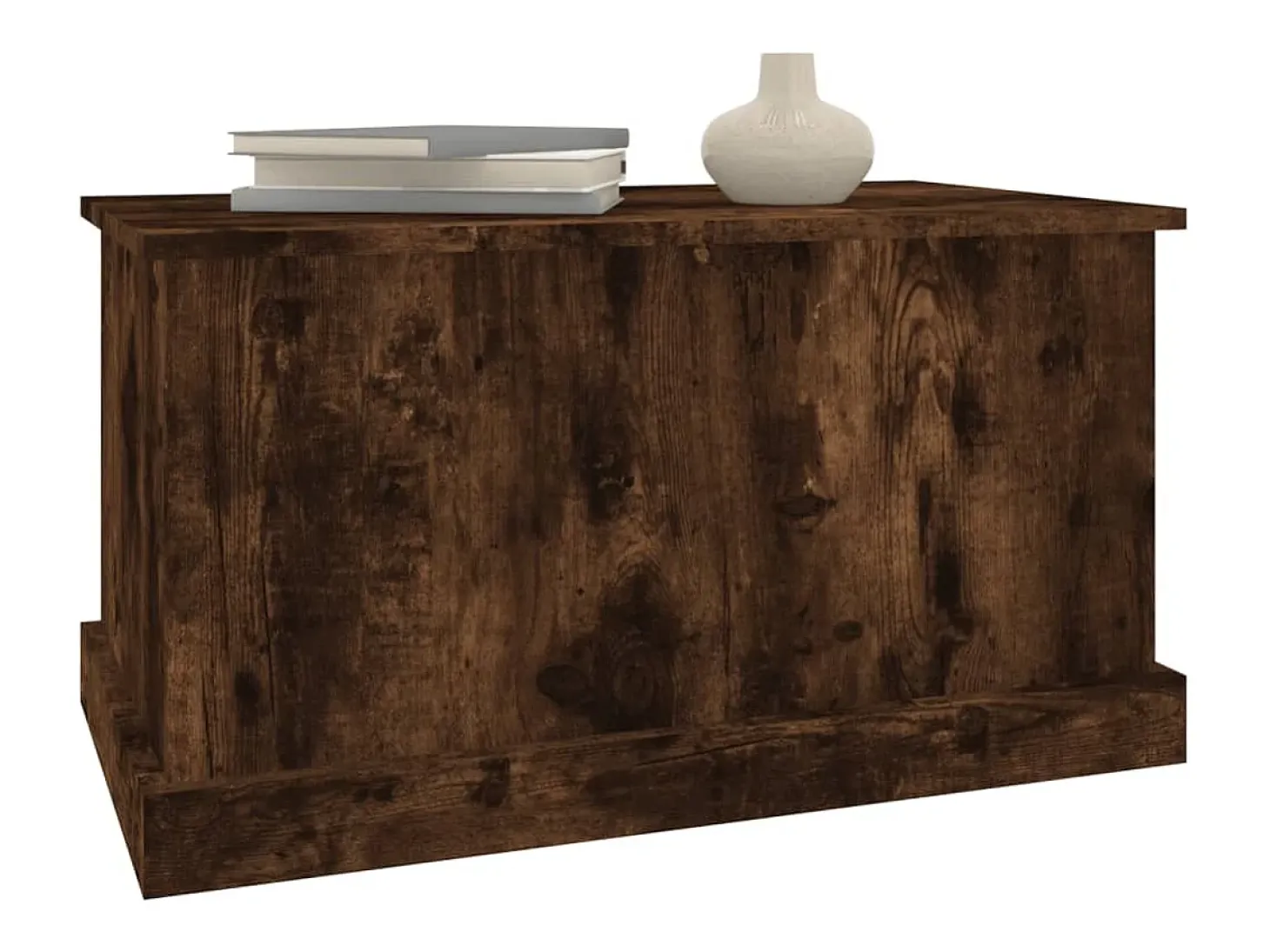Baúl almacenaje madera contrachapada roble ahumado 70x40x38 cm ES261165