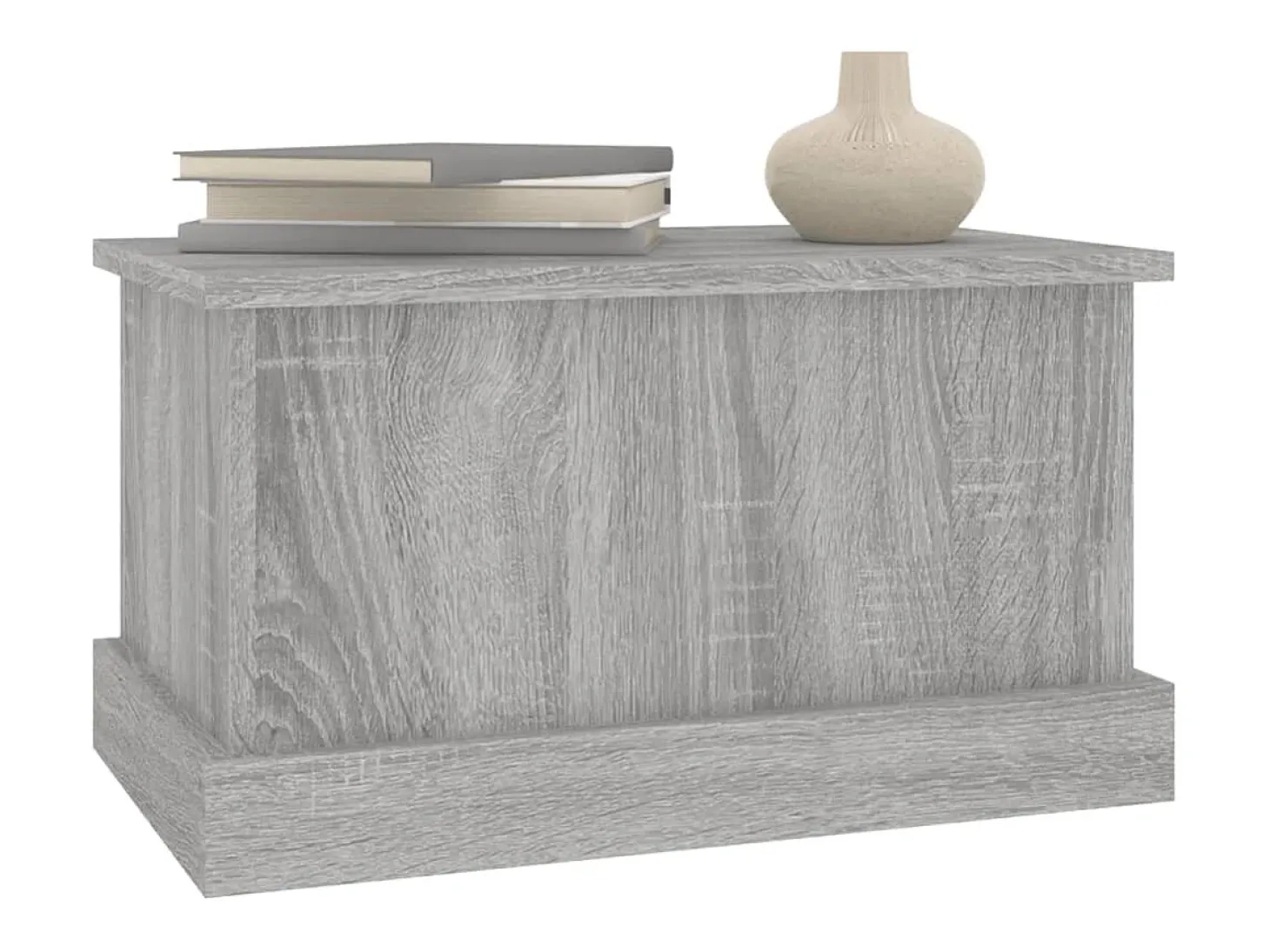 Baúl almacenaje madera contrachapada gris sonoma 50x30x28 cm ES666404