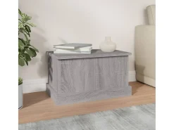 Baúl almacenaje madera contrachapada gris sonoma 50x30x28 cm ES666404