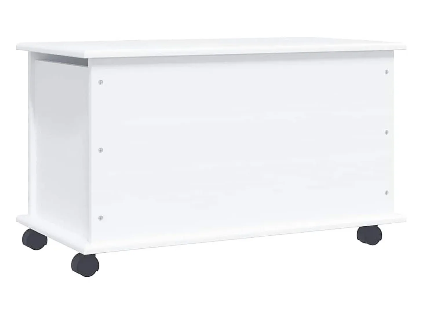 Baúl almacenaje ruedas ALTA madera maciza blanco 73x39,5x43 cm