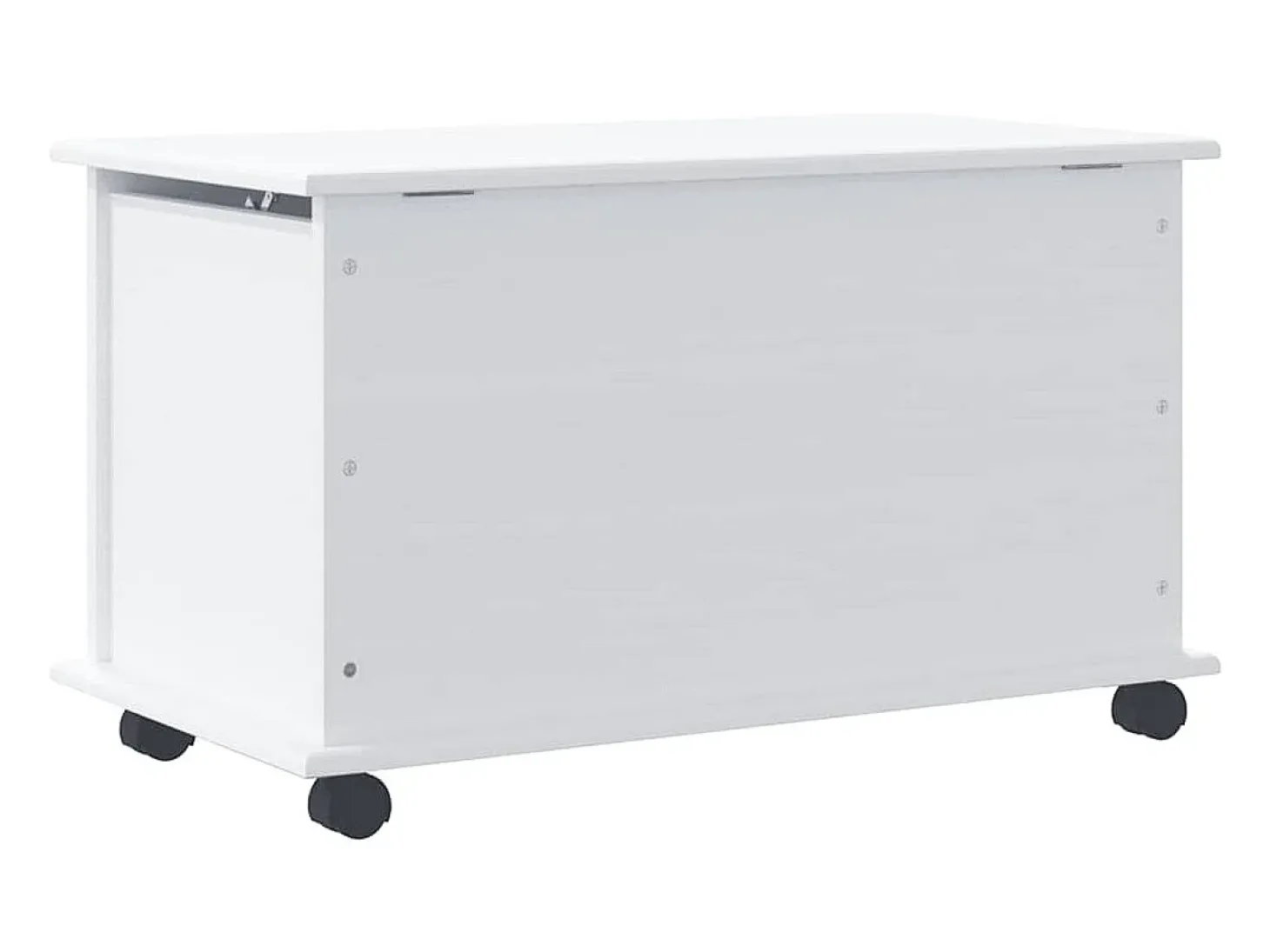 Baúl almacenaje ruedas ALTA madera maciza blanco 73x39,5x43 cm