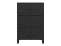 Baúl de almacenaje industrial metal negro 75x40x115 cm