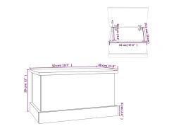 Baúl de almacenaje madera contrachapada negro 50x30x28 cm