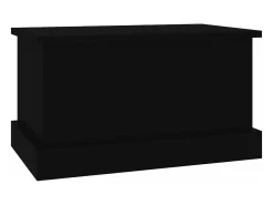 Baúl de almacenaje madera contrachapada negro 50x30x28 cm