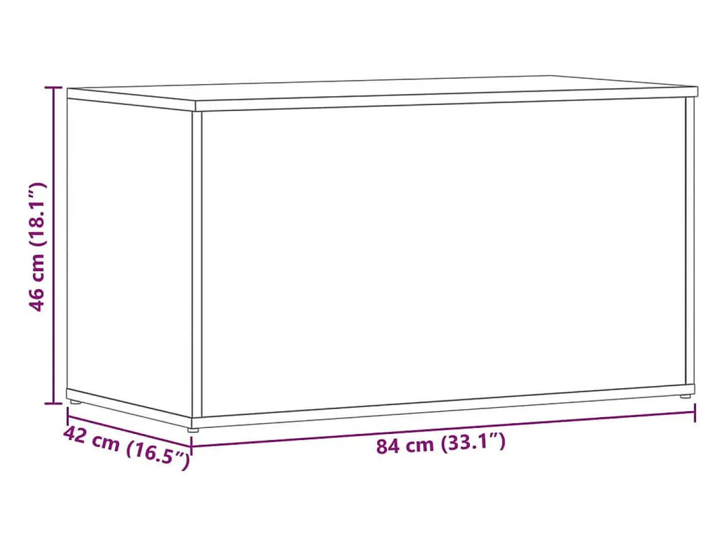 Baúl de almacenaje madera contrachapada gris Sonoma 84x42x46 cm