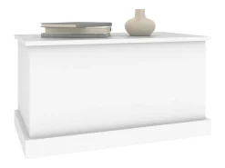 Baúl de almacenaje madera contrachapada blanco 70x40x38 cm ES335511