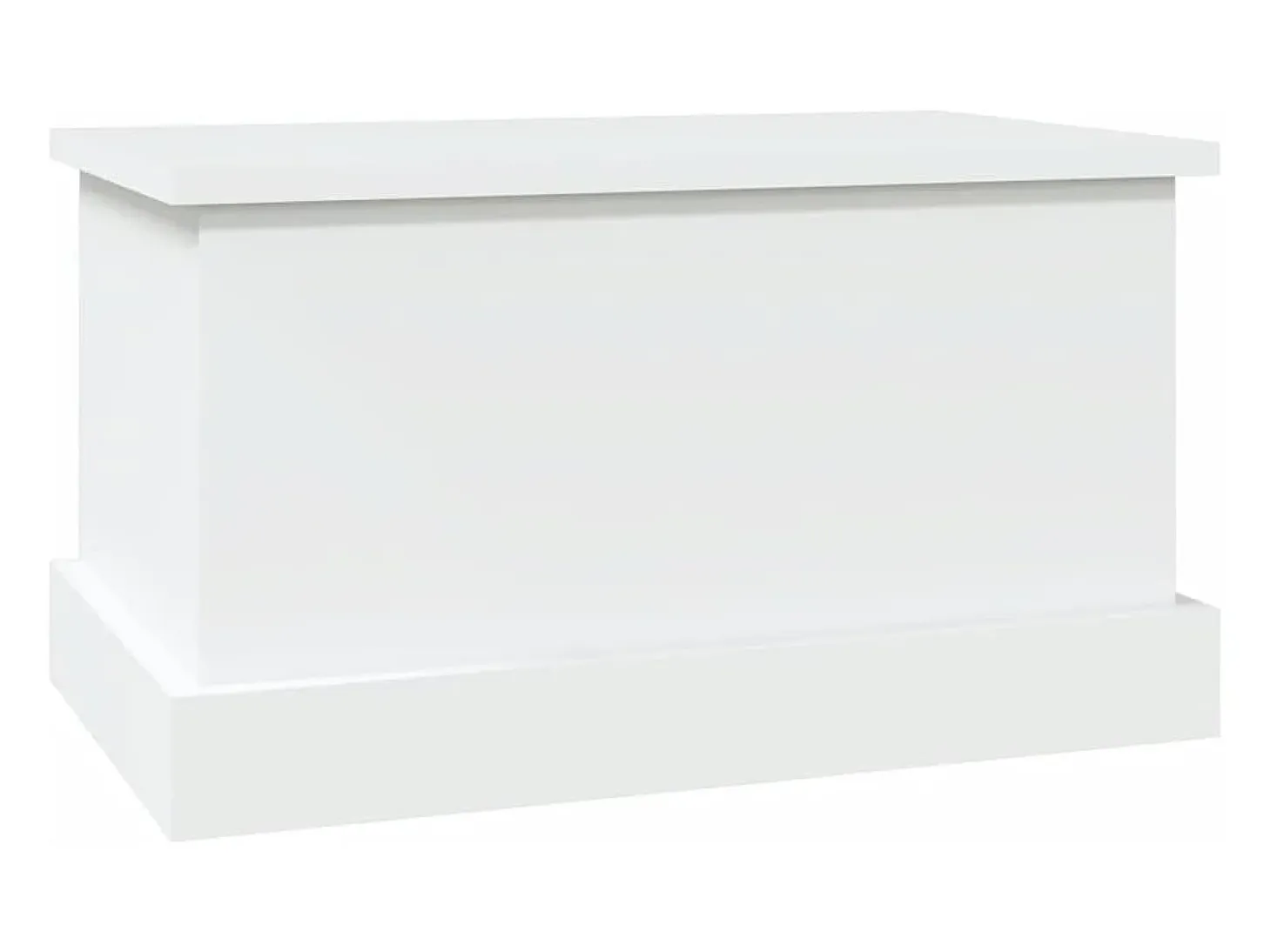 Baúl de almacenaje madera contrachapada blanco 50x30x28 cm ES430920