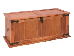 Baúl de almacenamiento 3 piezas de madera maciza de acacia