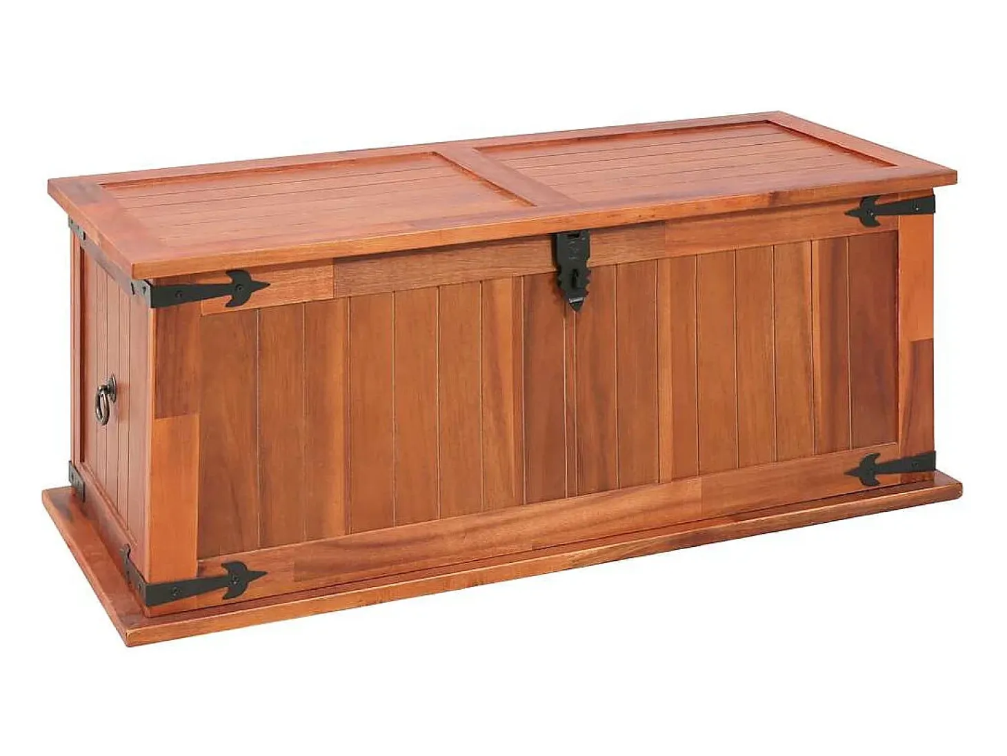Baúl de almacenamiento 3 piezas de madera maciza de acacia