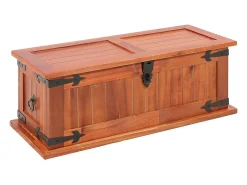 Baúl de almacenamiento 3 piezas de madera maciza de acacia