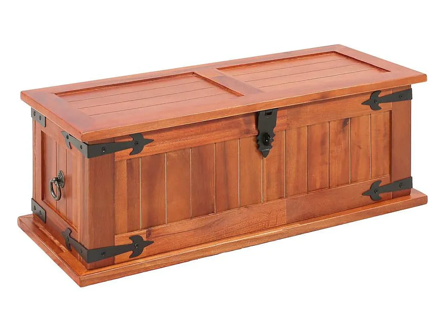 Baúl de almacenamiento 3 piezas de madera maciza de acacia