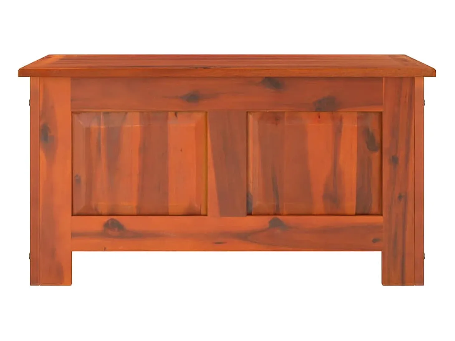 Baúl de almacenamiento con tapa madera maciza de acacia marrón