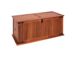 Baúl de almacenamiento de madera maciza de acacia 79x34x32 cm ES495527