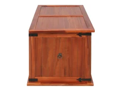 Baúl de almacenamiento de madera maciza de acacia 79x34x32 cm ES495527