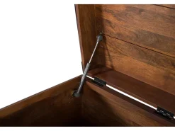 Baúl de madera de mango con acabados en hierro negro de estilo vintage