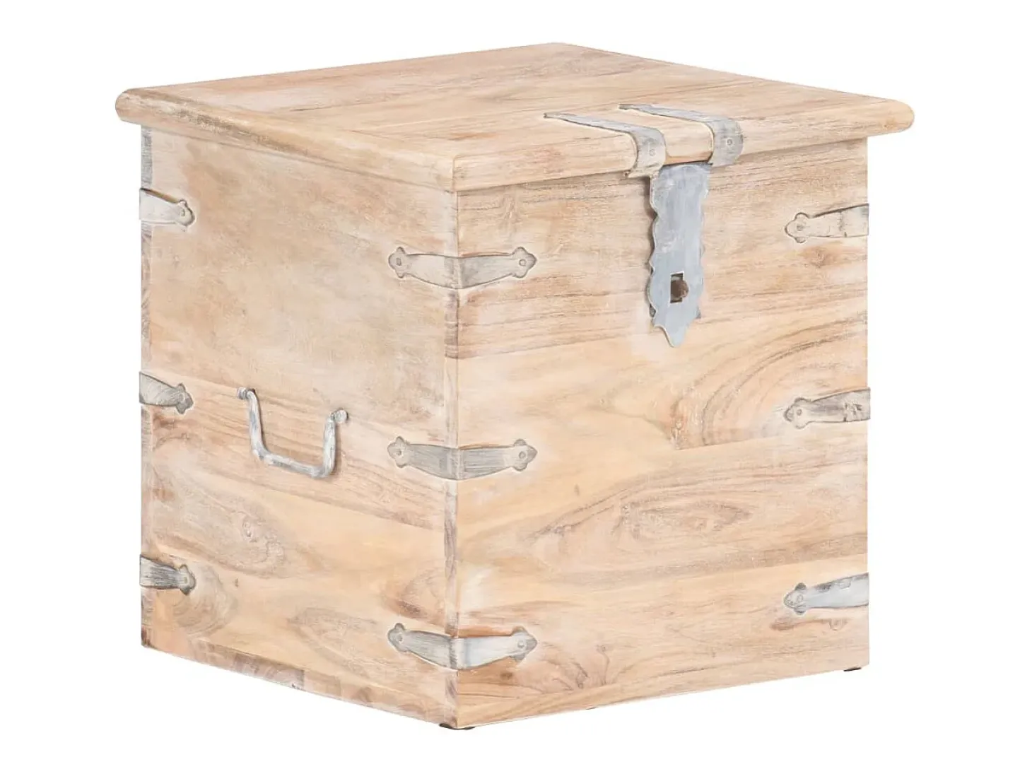 Baúl de madera maciza de acacia 40x40x40 cm