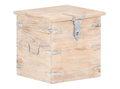 Baúl de madera maciza de acacia 40x40x40 cm