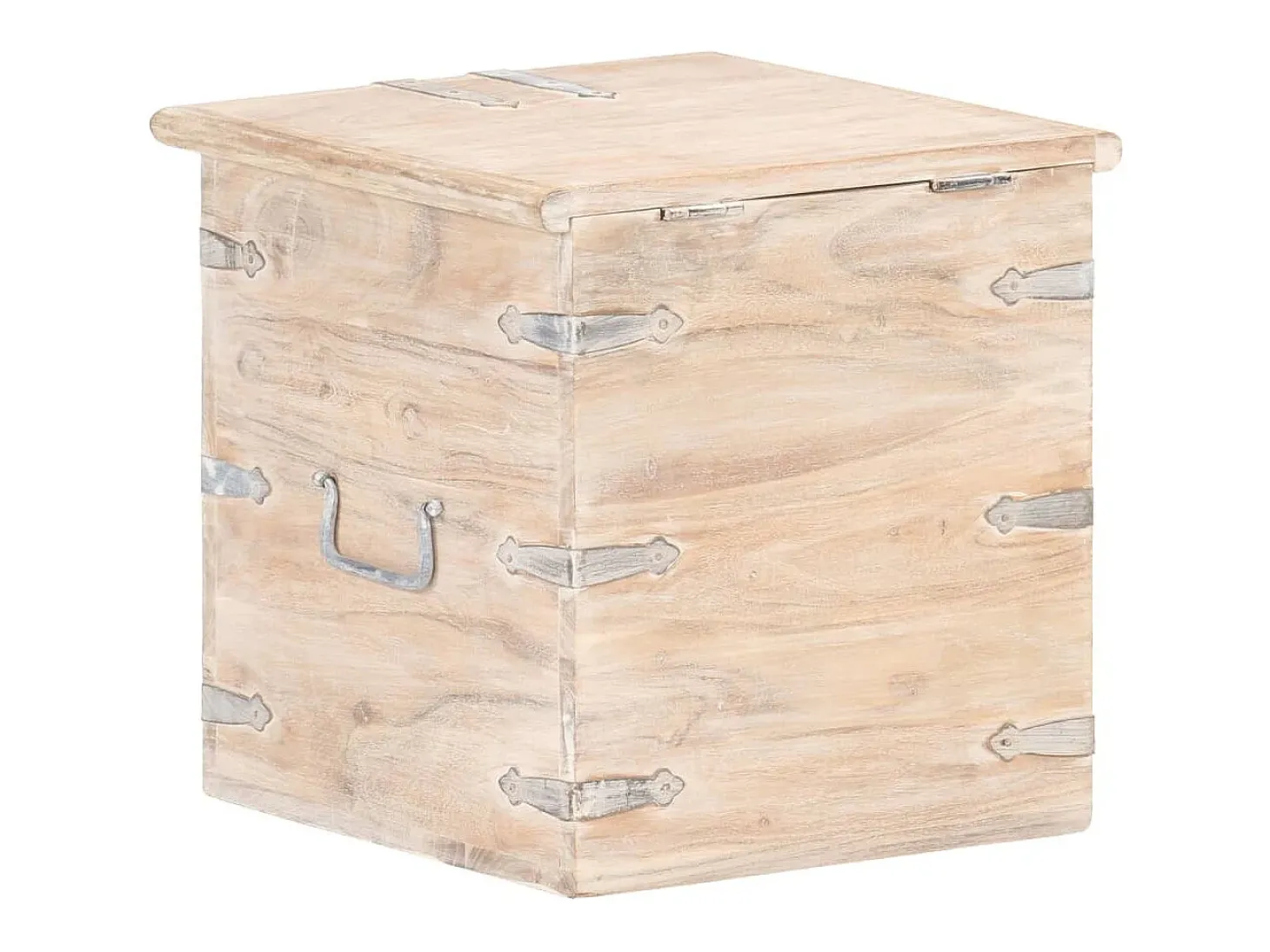 Baúl de madera maciza de acacia 40x40x40 cm