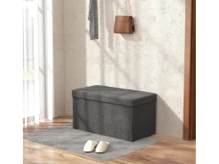 Baúl Hivea Homcom tapizado acolchado plegable gris oscuro 38x76x38 cm