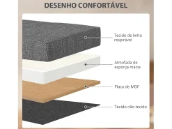 Baúl Hivea Homcom tapizado acolchado plegable gris oscuro 38x76x38 cm
