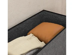 Baúl Hivea Homcom tapizado acolchado plegable gris oscuro 38x76x38 cm