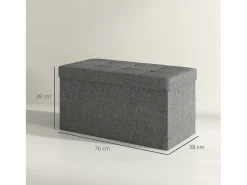 Baúl Hivea Homcom tapizado acolchado plegable gris oscuro 38x76x38 cm