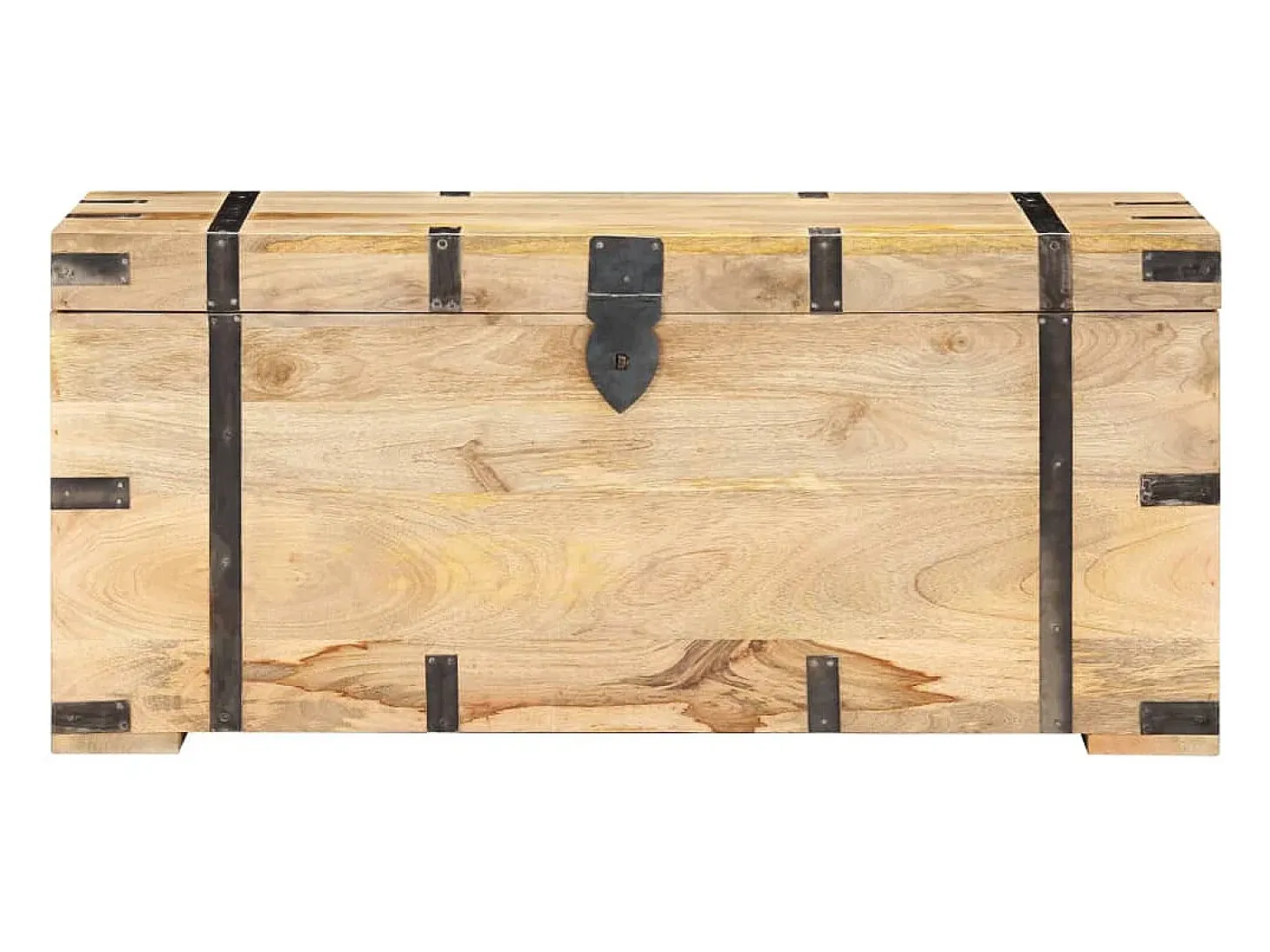Baúl madera maciza de mango 90x40x40 cm ES568067