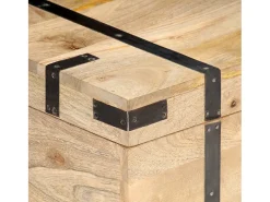 Baúl madera maciza de mango 90x40x40 cm
