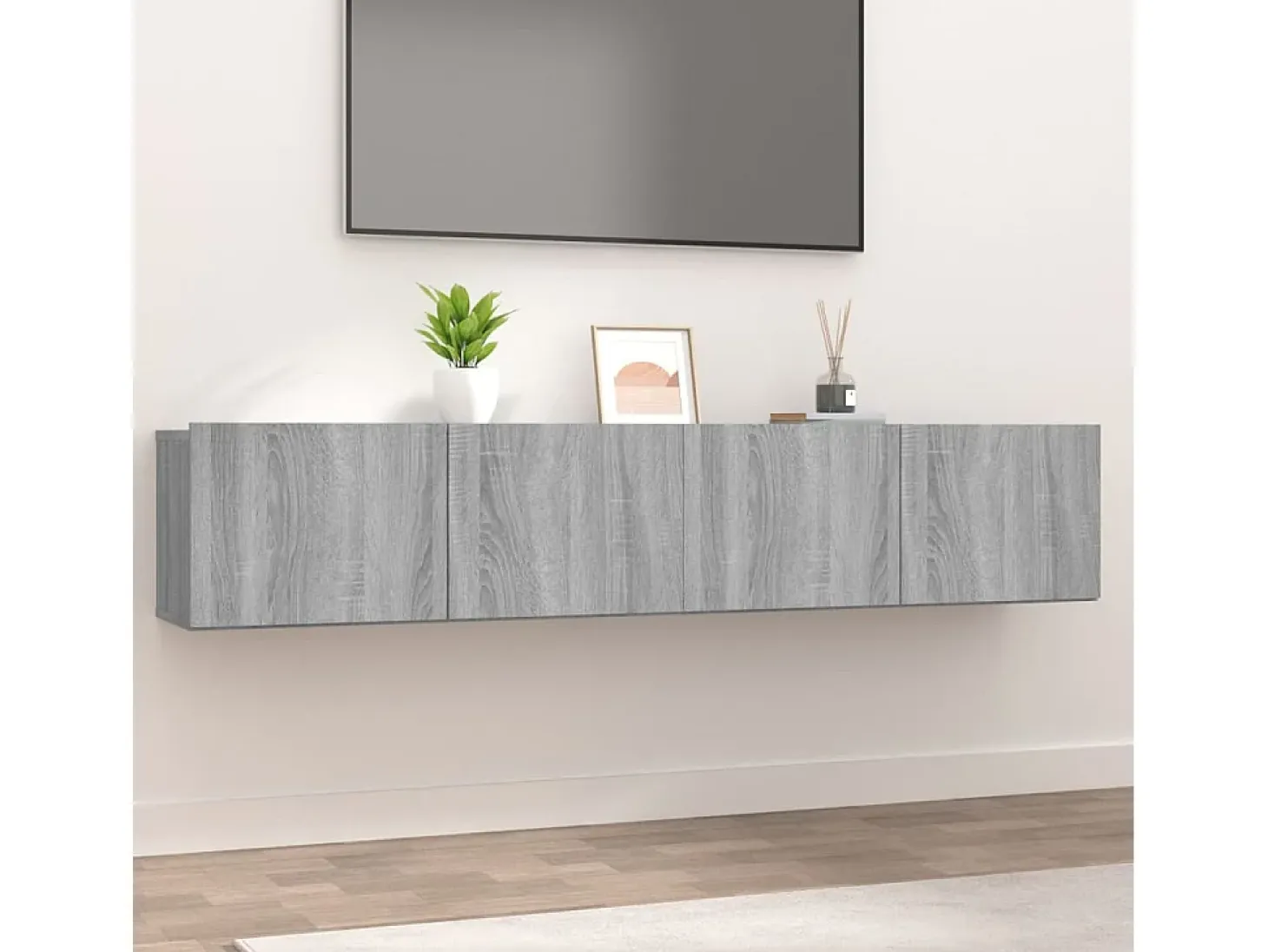 Ballinger Muebles de TV 2 uds madera ingeniería gris Sonoma 80x30x30 cm
