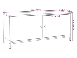 Ballyknockan Mueble TV con puertas contrachapada roble ahumado 102x35x45 cm