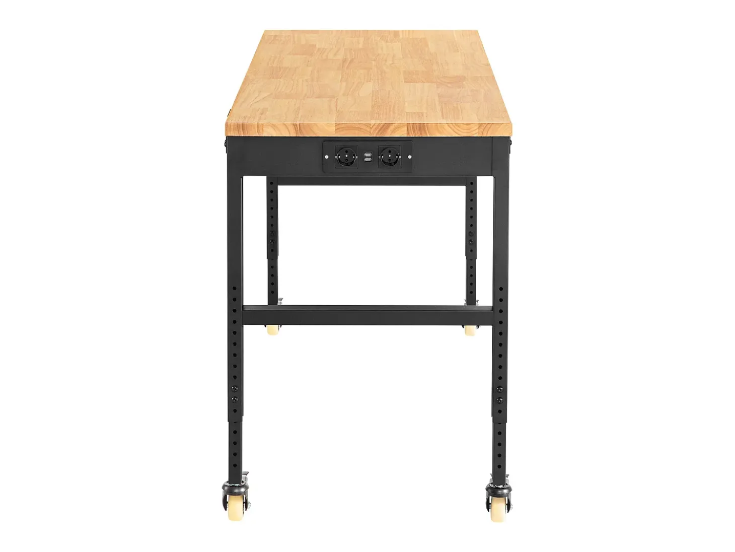 Bancada de Oficina Ajustable SucceBuy, 155x51x105 cm, Altura Ajustable 80-105 cm, con 4 Rodillos para Reparación y Bricolaje
