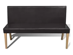 Banco 139,5 cm Piel Sintética Marrón Oscuro
