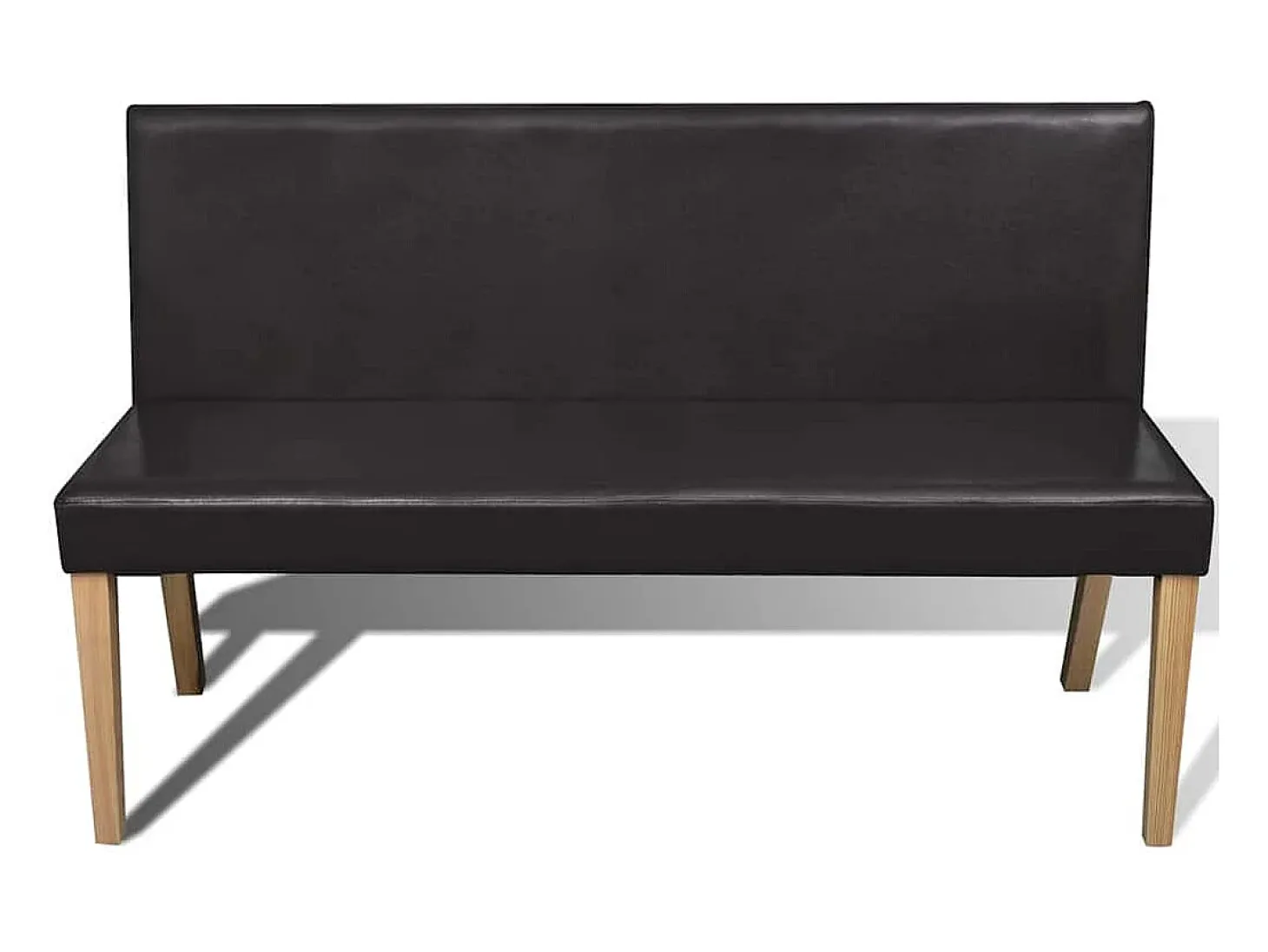 Banco 139,5 cm Piel Sintética Marrón Oscuro