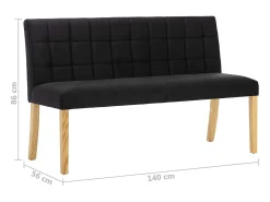 Banco 140 cm Terciopelo Negro