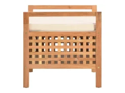 Banco almacenaje 49x48x49 cm Madera maciza de nogal