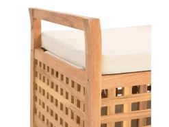 Banco almacenaje 49x48x49 cm Madera maciza de nogal