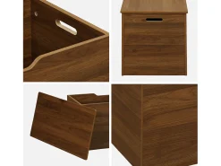 Banco arcón, final de cama con efecto de madera de nogal nogal