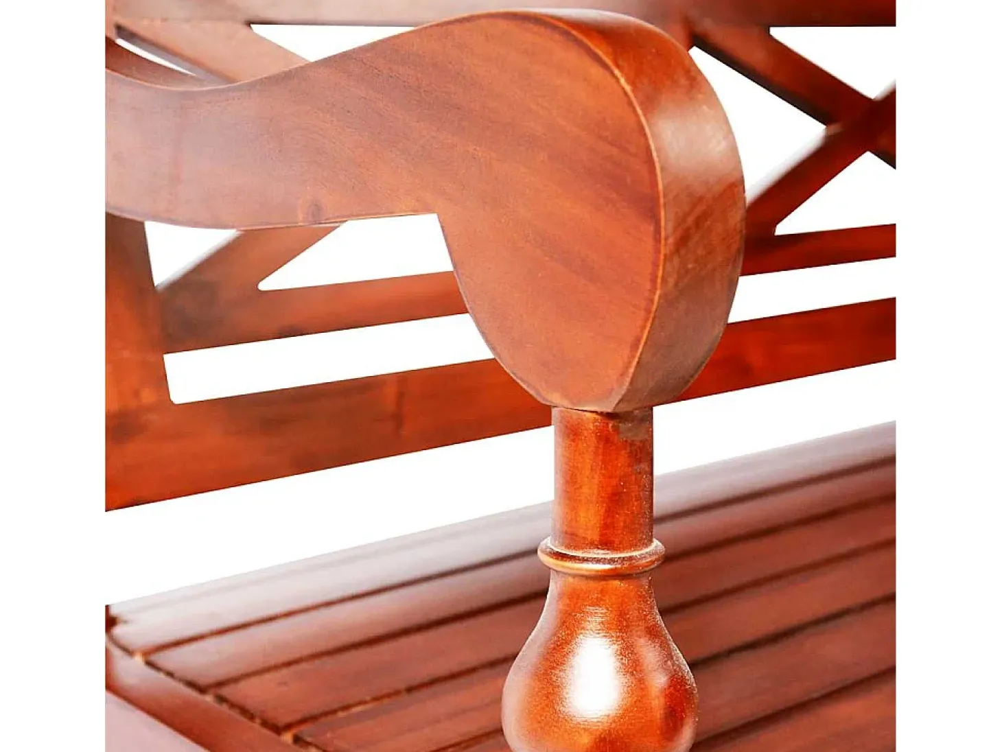 Banco Batavia 123 cm Madera Maciza de Caoba Marrón Oscuro