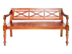 Banco Batavia 123 cm Madera Maciza de Caoba Marrón Oscuro